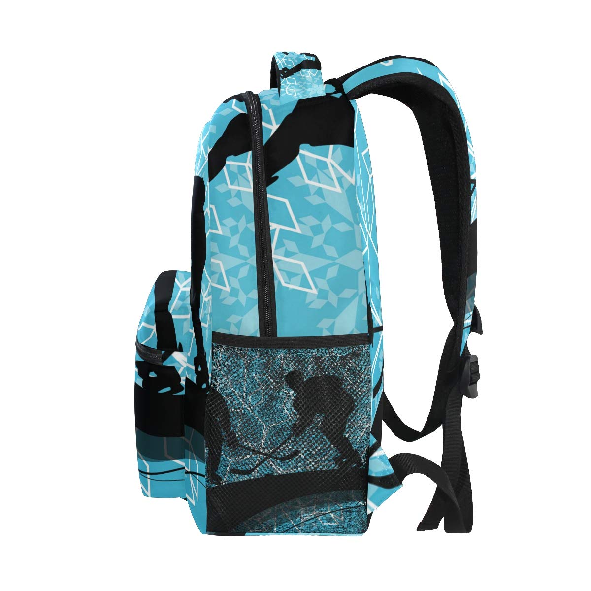Eishockey Spieler Sport Schulrucksack für Jungen Mädchen Kinder Reisetasche Bookbag
