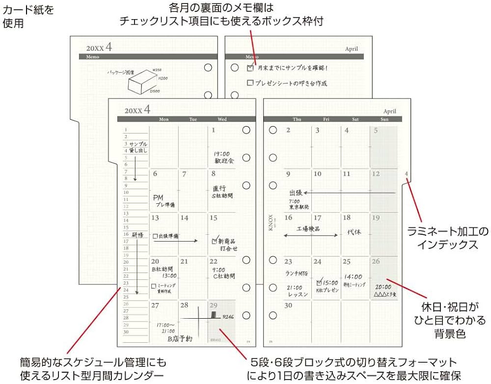 Amazon.co.jp: ノックス システム手帳 リフィル 2025年 バイブル