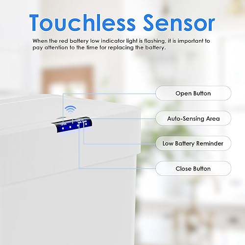 Miniatura 3 de AthLike Cubo de basura con sensor de movimiento, sin contacto, cubo de basura automático inteligente con tapa de cierre suave, anillo de retención