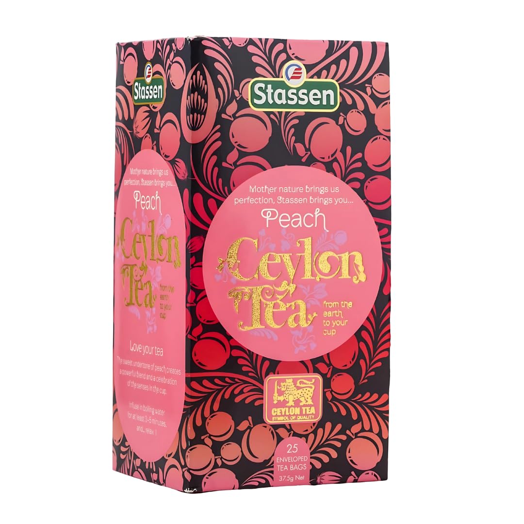 TIB-The Infinity Box Pure Ceylon Peach Tea – 25 Tea Bags | Aromatic & Fruity Black Tea | Refreshing & Flavorful | Pack Of 1