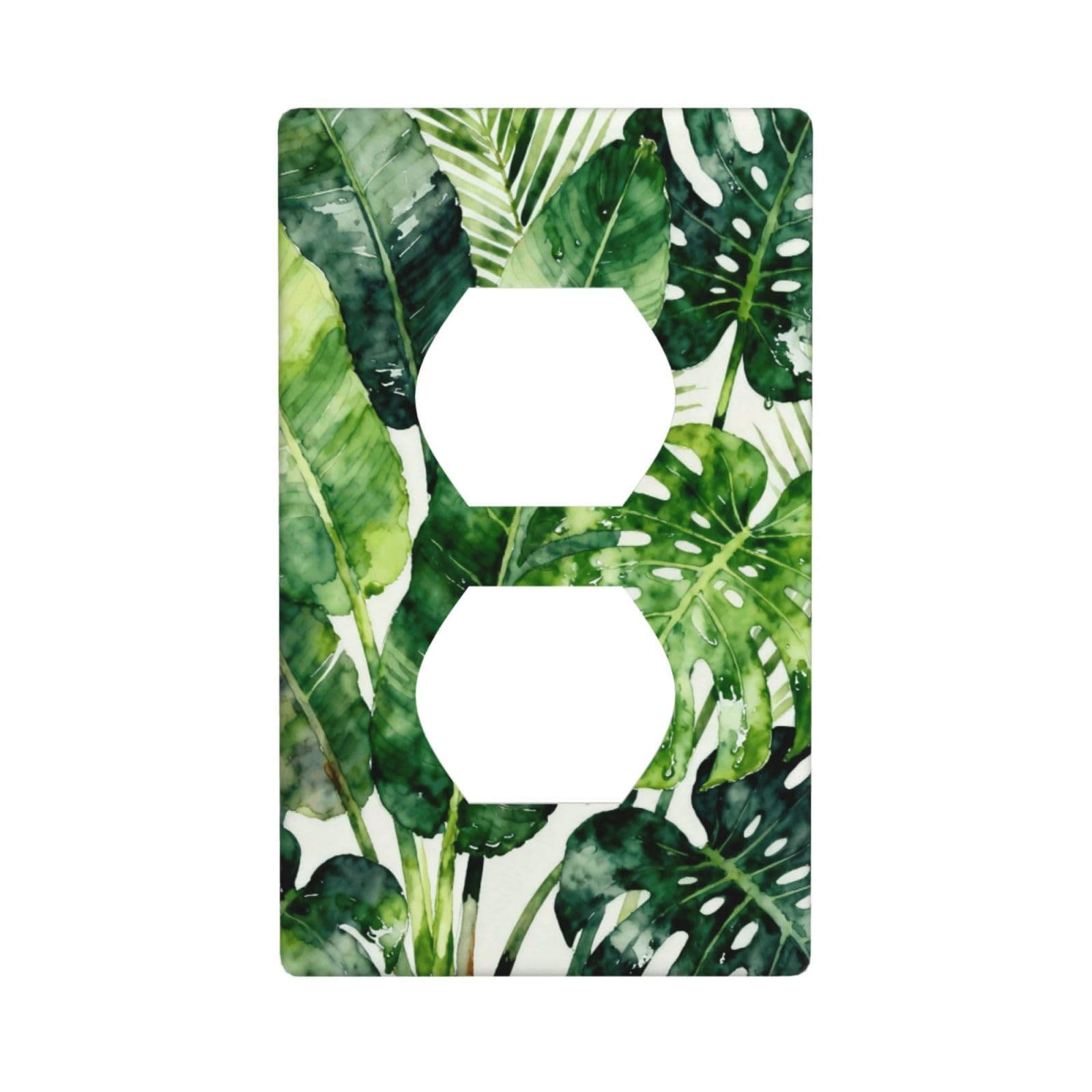 Tropical Plants Decorative Switch Plate Cover-Unbreakable Polycarbonate Wall Plate for Home Office, 1 Gang with Screws