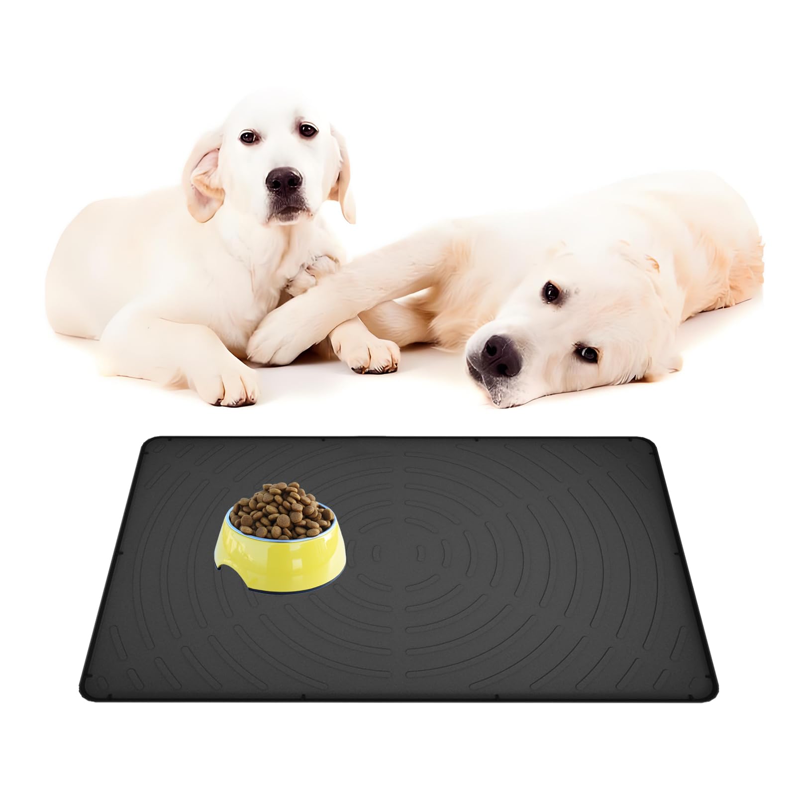 Dog Food Rubber Food Mat Dog Bowl Mat Silicone Pet Food Mat, Dog