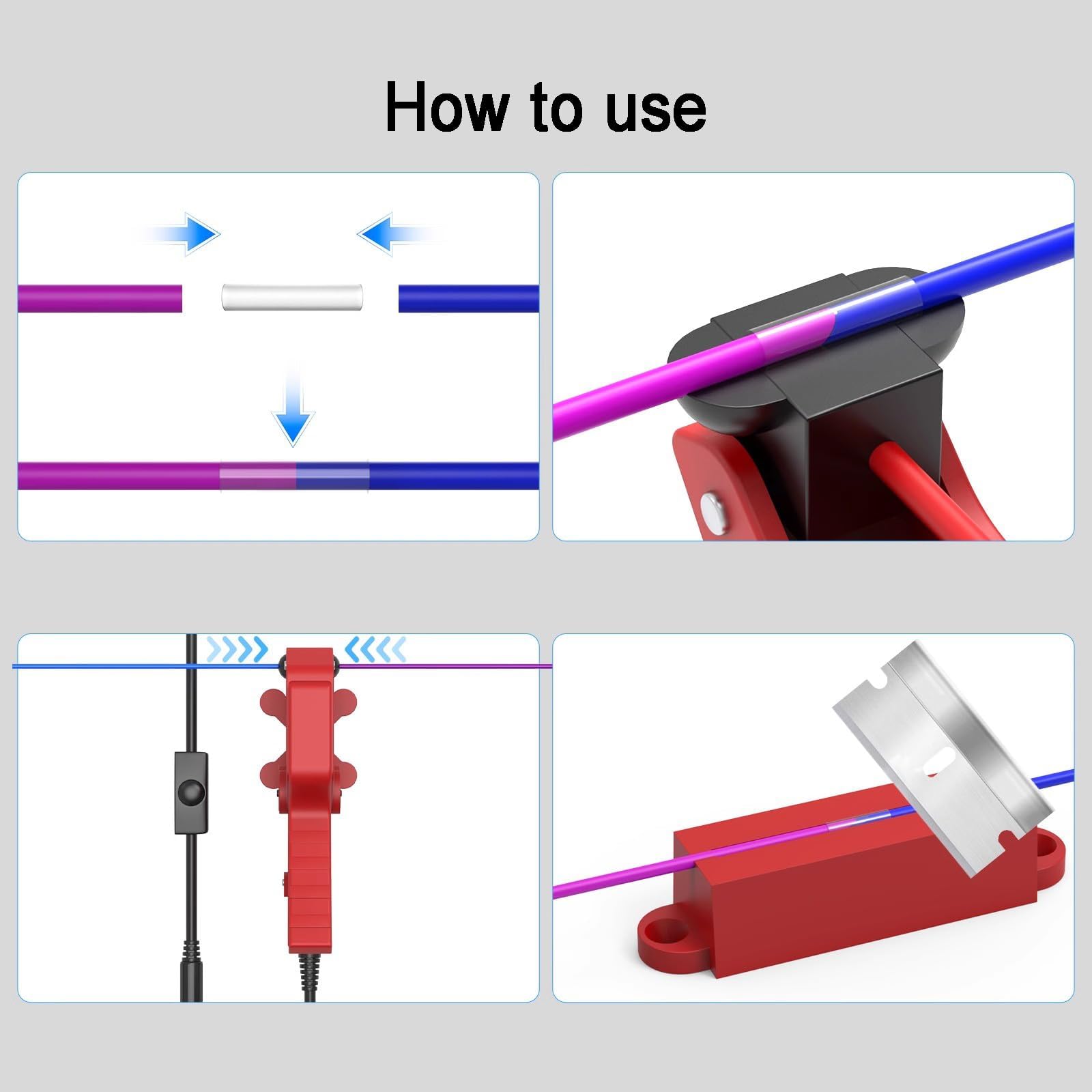 3D-Druck-Filamentschweißgerät, 1,75 mm Filament-Spleißwerkzeug, bis zu 240 ℃ Filament-Fusor und Verbindungsstück, für alle Arten von PLA/ABS/PETG/TPU/PC/PP