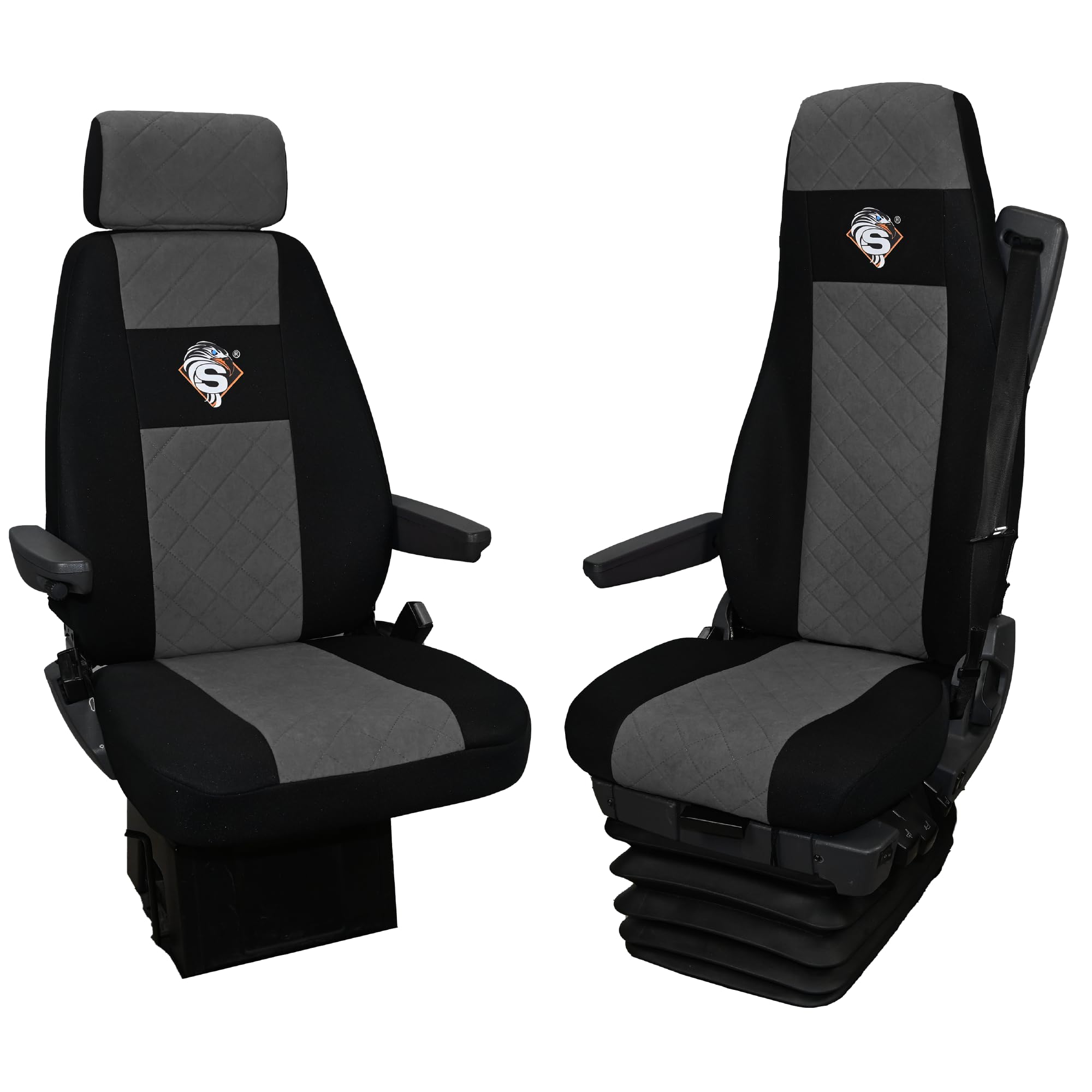 SABA Coprisedile per SCANIA Serie R dal 2004, 1+1, sedili vari, 1 cintura di sicurezza, sedile conducente BASE - CONFIGURAZIONE A Grigio Accessori di Protezione per Sedili di Camion