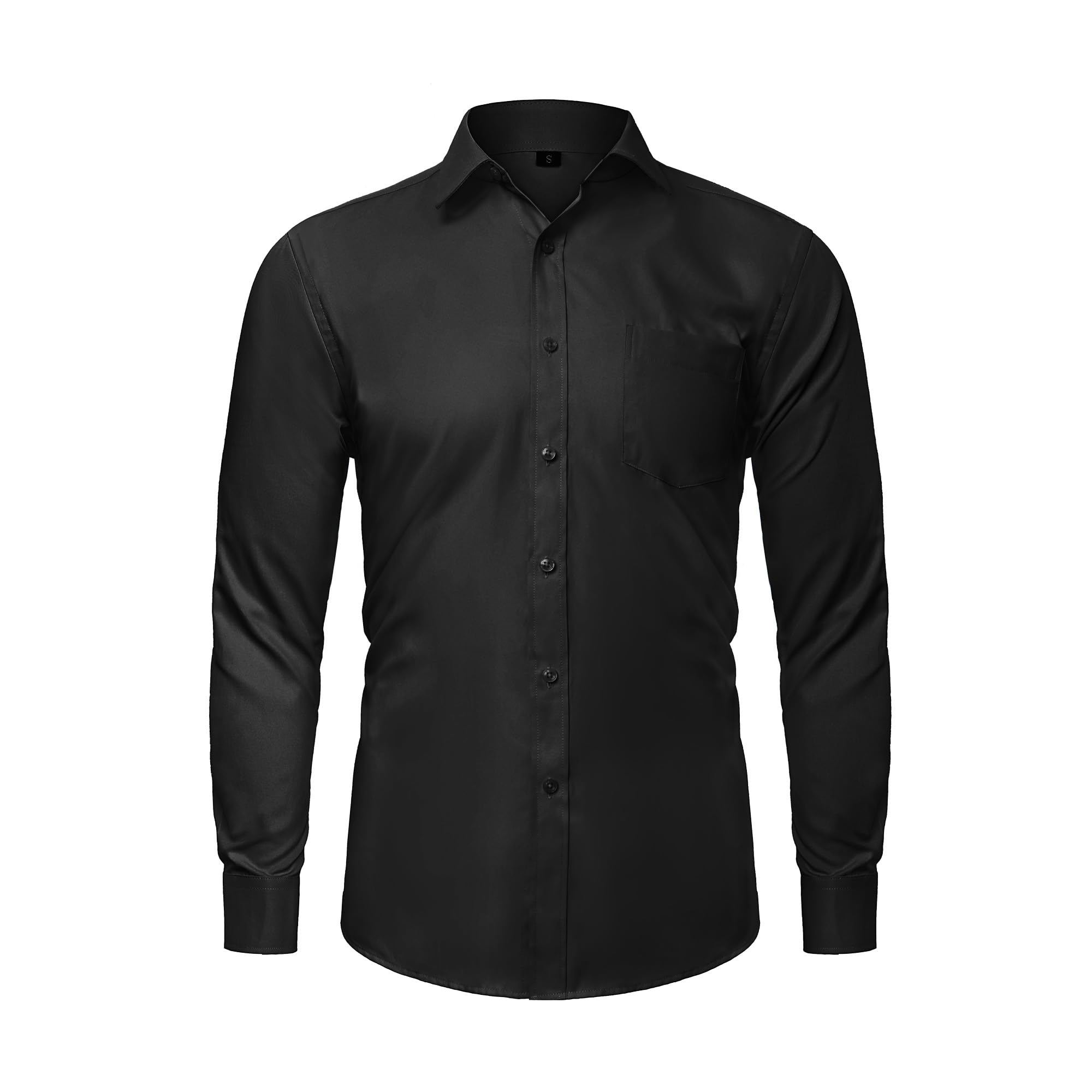 LUPURTY Mens Shirts Long Sleeve Regular Fit for Wedding Prom Business Casual Button Up Dress Shirt for Men