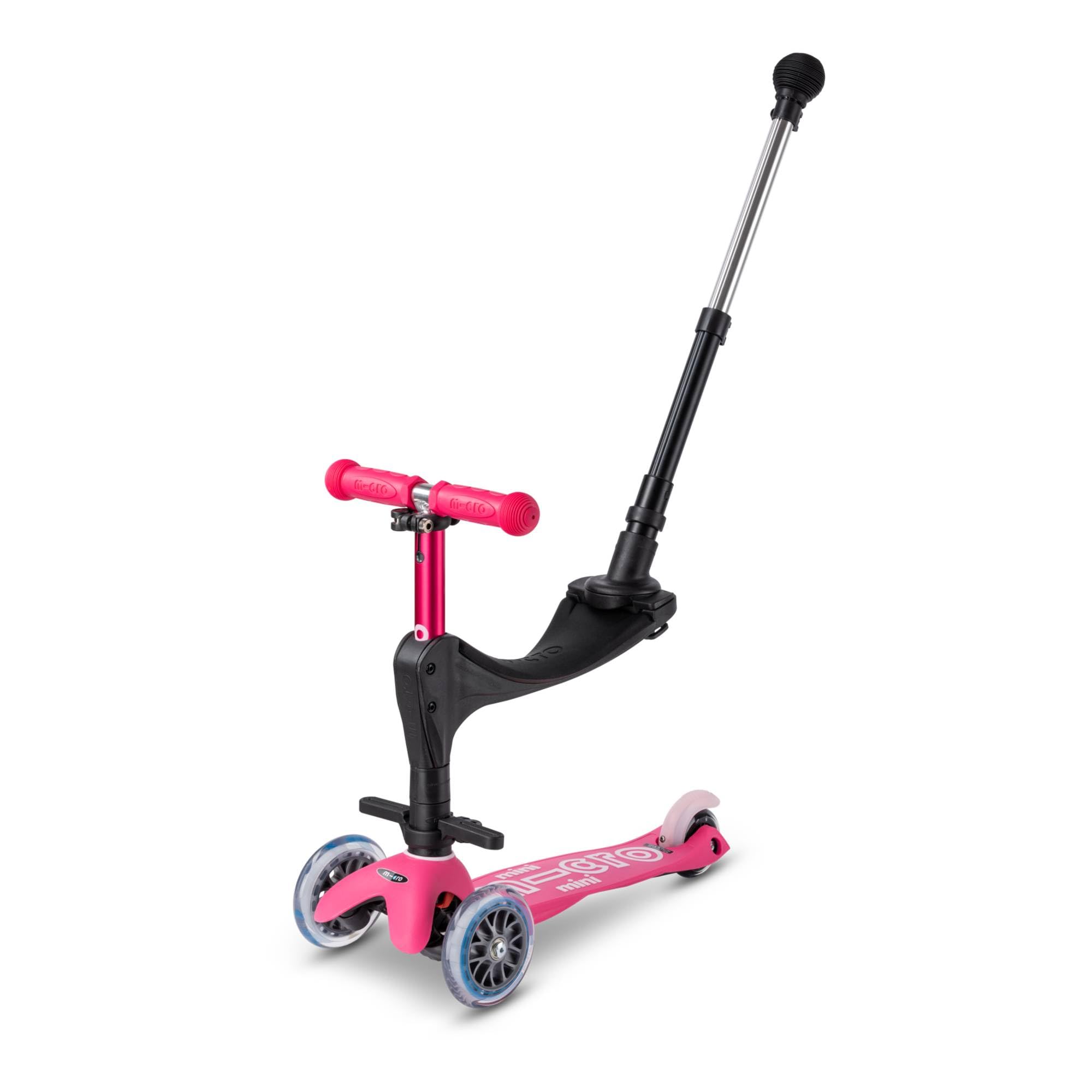 Micro® | Mini 3en1 Deluxe Plus Patinete con Asiento 3 Ruedas | Patinete Evolutivo | Asiento + Reposapiés + Bastón de Empuje | Altura Regulable | 1-5 Años | Niños y Niñas