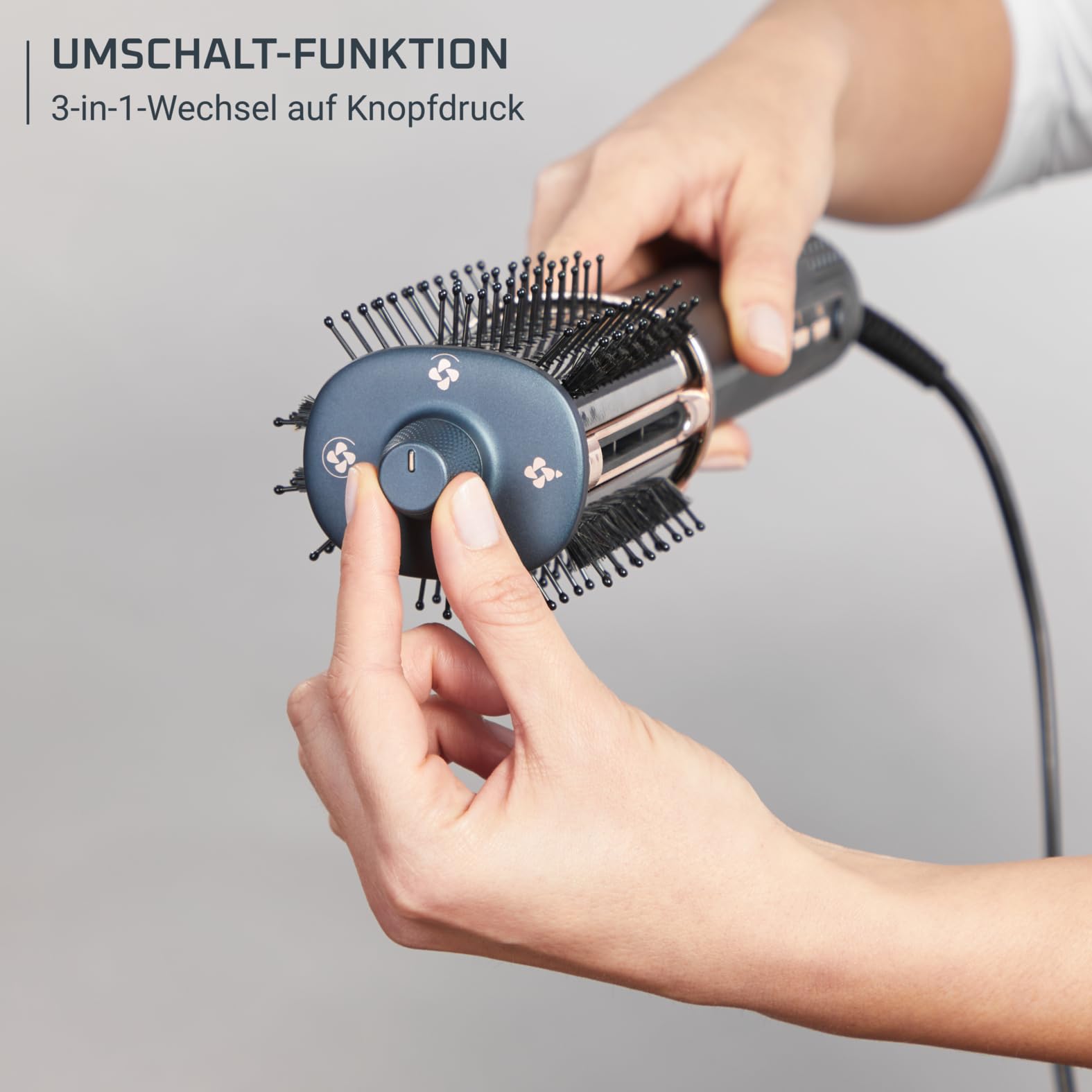 Rowenta Air Brush 3D, 3-in1 Warmluftbürste, einfaches Umschalten UB9720 | 3 Temperaturstufen, 3 Luftstromgeschwindigkeiten, Ionen-Effekt reduziert Frizz, Stylingbürste mit 360° Luftstrom, Farbe: Rot