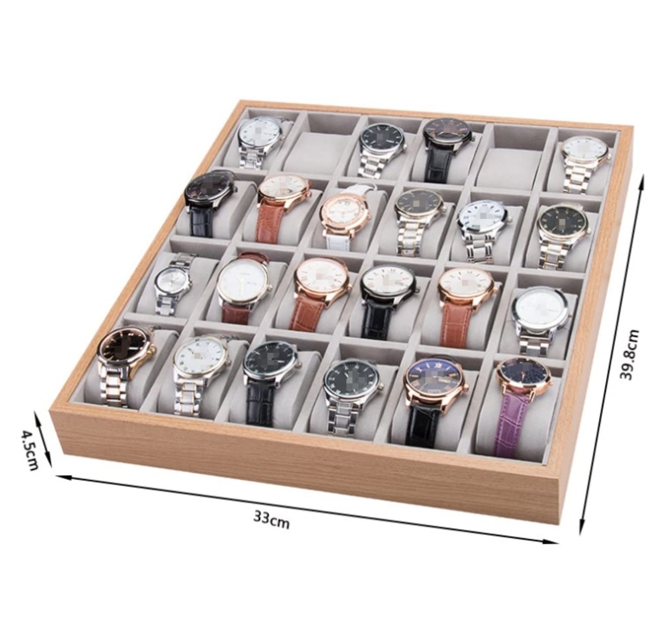 Caja De Reloj Organizador De Exhibición De Relojes Classic 24 Slots Watch Tray Holder Showcase Caja De Almacenamiento De Reloj De Pulsera Estuche Para Relojes