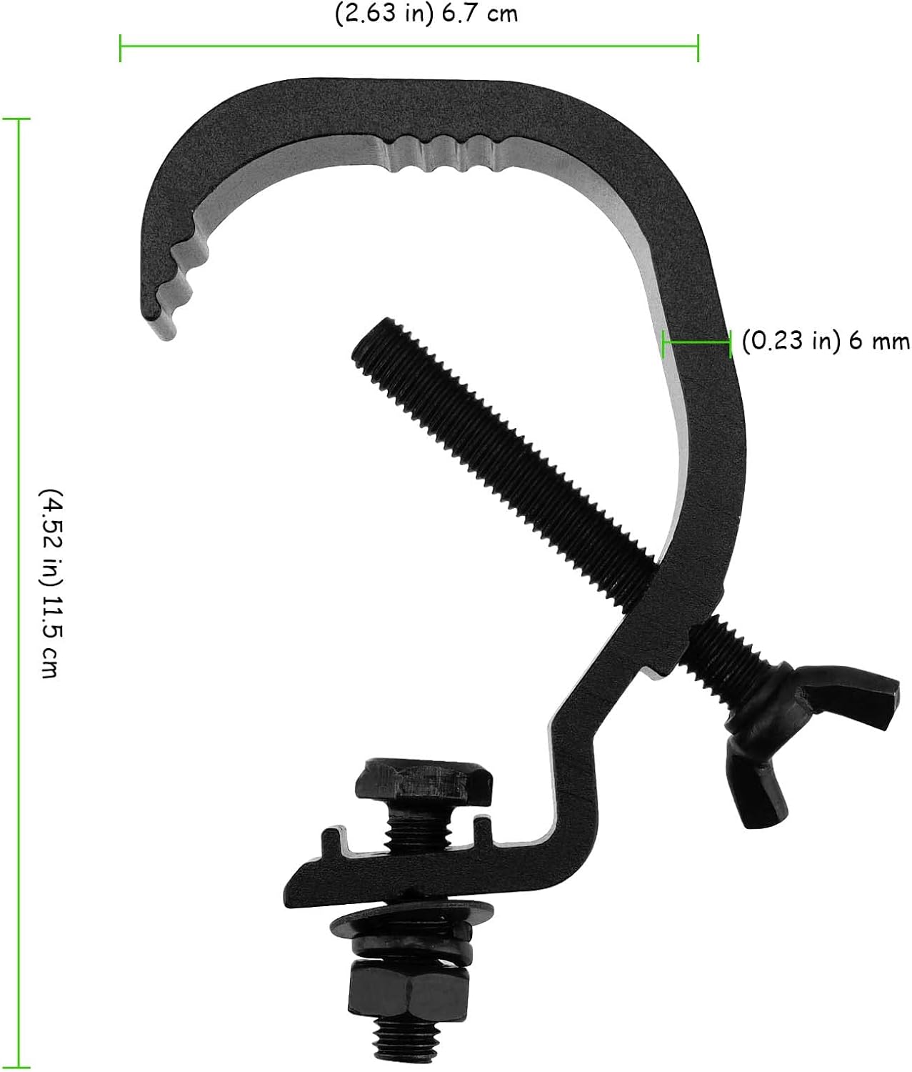 10 Pack Truss Clamp Stage Light Clamp, Professional 1.18-2 Inch Black Aluminum Alloy Truss Clamp for DJ Lighting Par Lights Spot Lights, Fit for 30-50mm OD Tube/Pipe, 44 lb Load Capacity