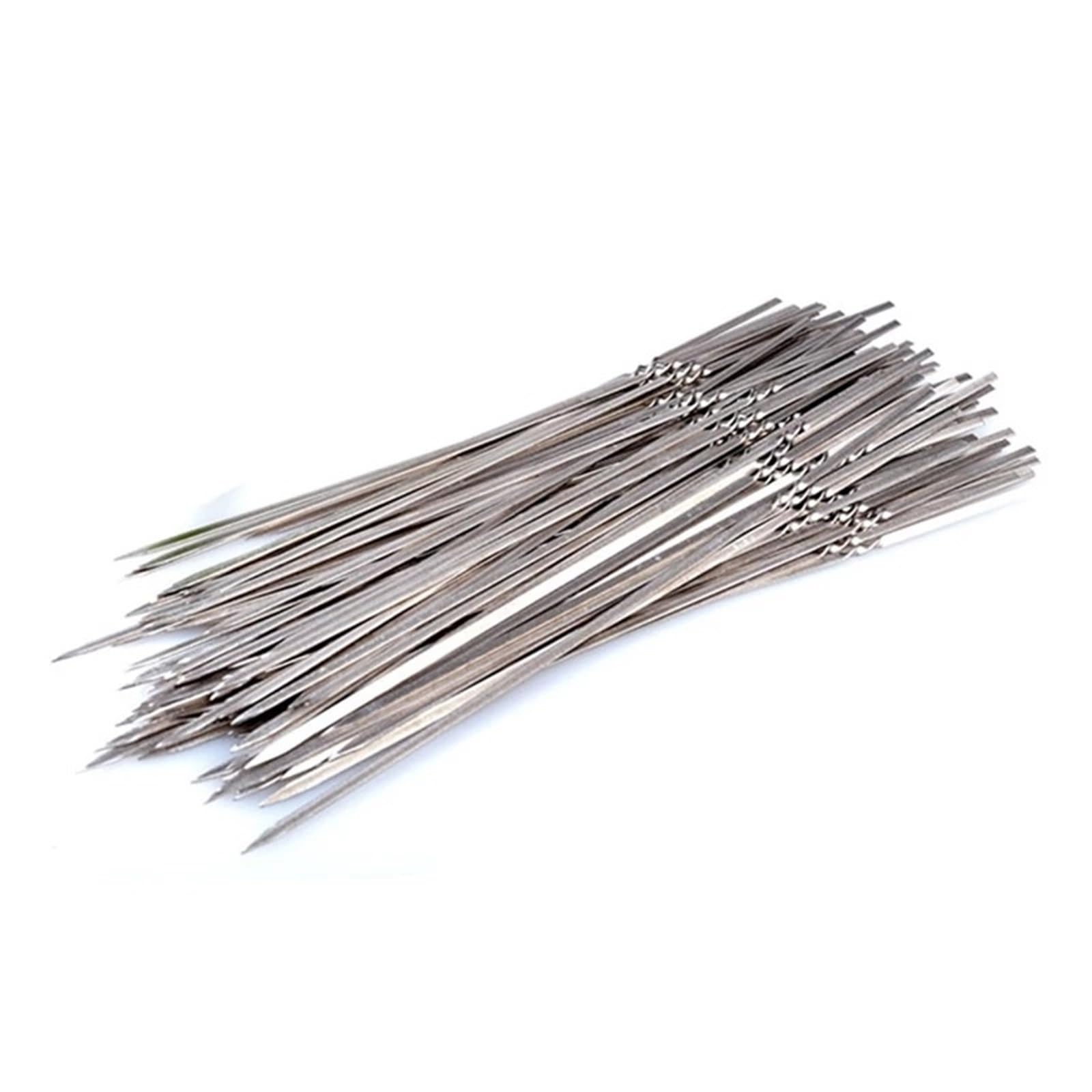 vfdaSWQQ BBQ stick, Kebab Skewers, 20 Pcs Reusable Flat Stainless Steel Barbecue Bbq Needle Stick Compatible