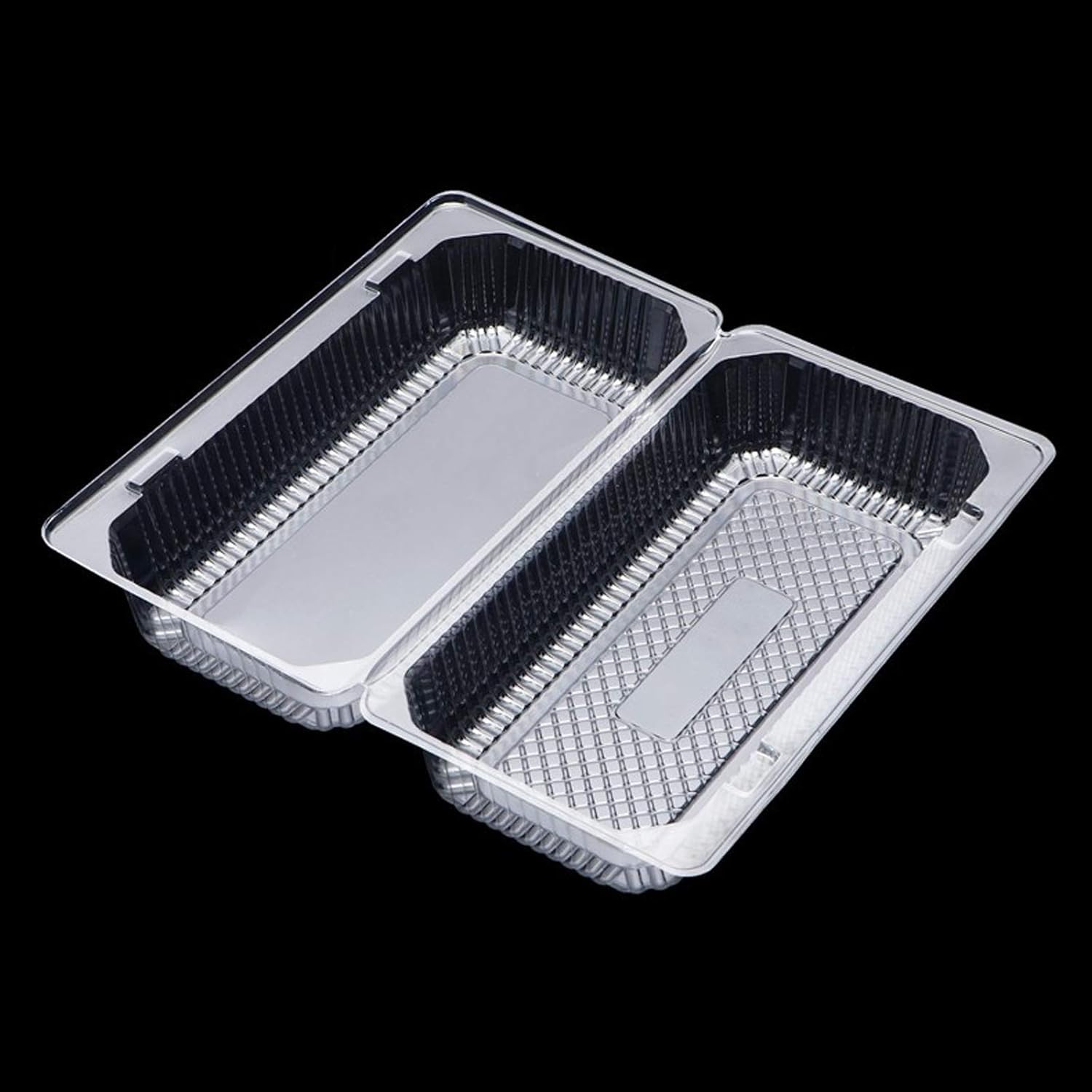 Caja desechable de plástico de 100 Piezas, Recipiente Transparente para Comida para Llevar con Tapas, recipientes para Comida para Llevar, Pasteles, Muffins, pastelería, Caja con bisagras pa