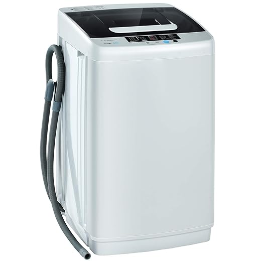 Giantex Full Automatic Washing Machine, 2 in 1 Portable Laundry Washer, 8.8lbs Washer and Spinner Combo, 1.04 cu.ft 10 Programs Built-in Drain Pump, Energy Saving Top Load for Apartment Dorm