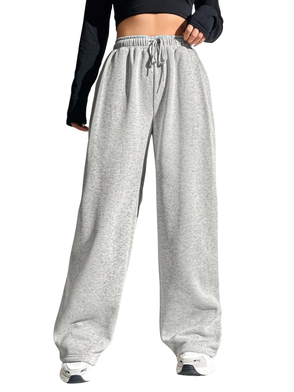 dockstreet Straight Wide fit Long Length Open Bottom Jogger for Women/Trending Multi Pocket Style, Relaxed Casual Pants for Women-picture-30