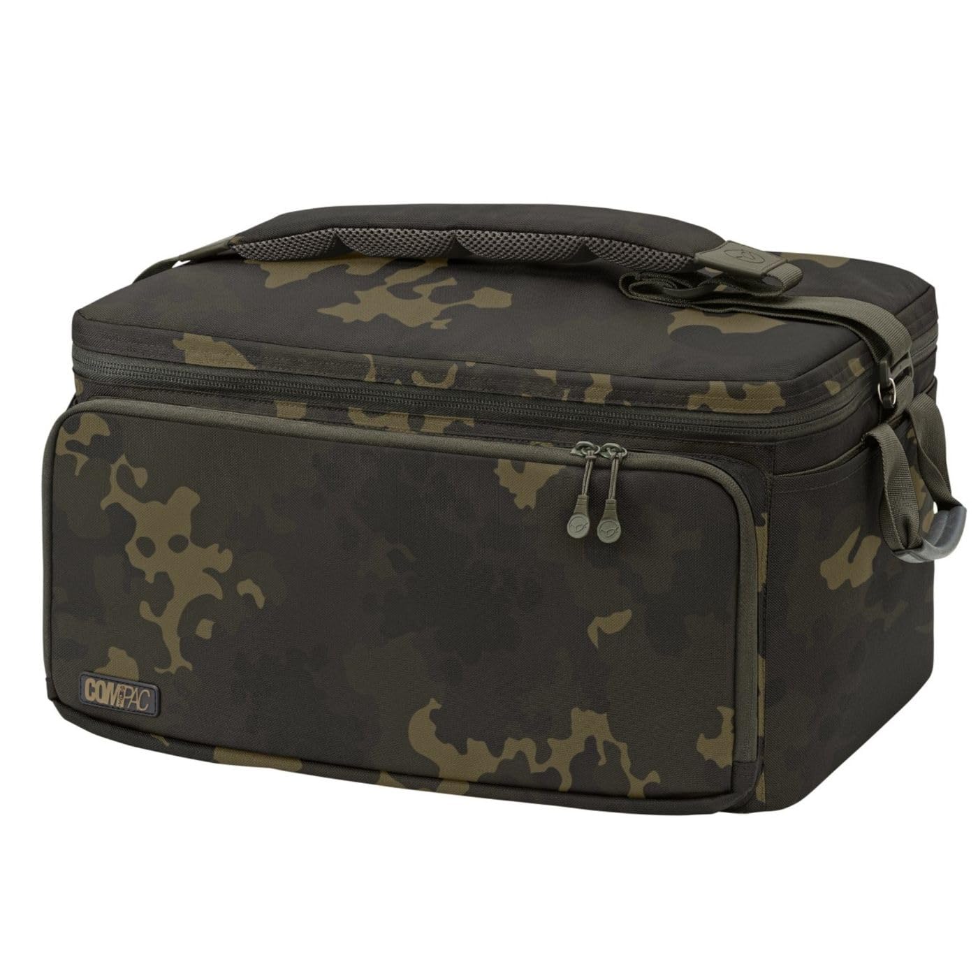 Korda Compac Sac Isotherme XL Dark Kamo, Tissu Durable Résistant à L'eau, Base Renforcée, Entièrement Isolé, Fermetures éclair Robustes, Idéal Pour Le