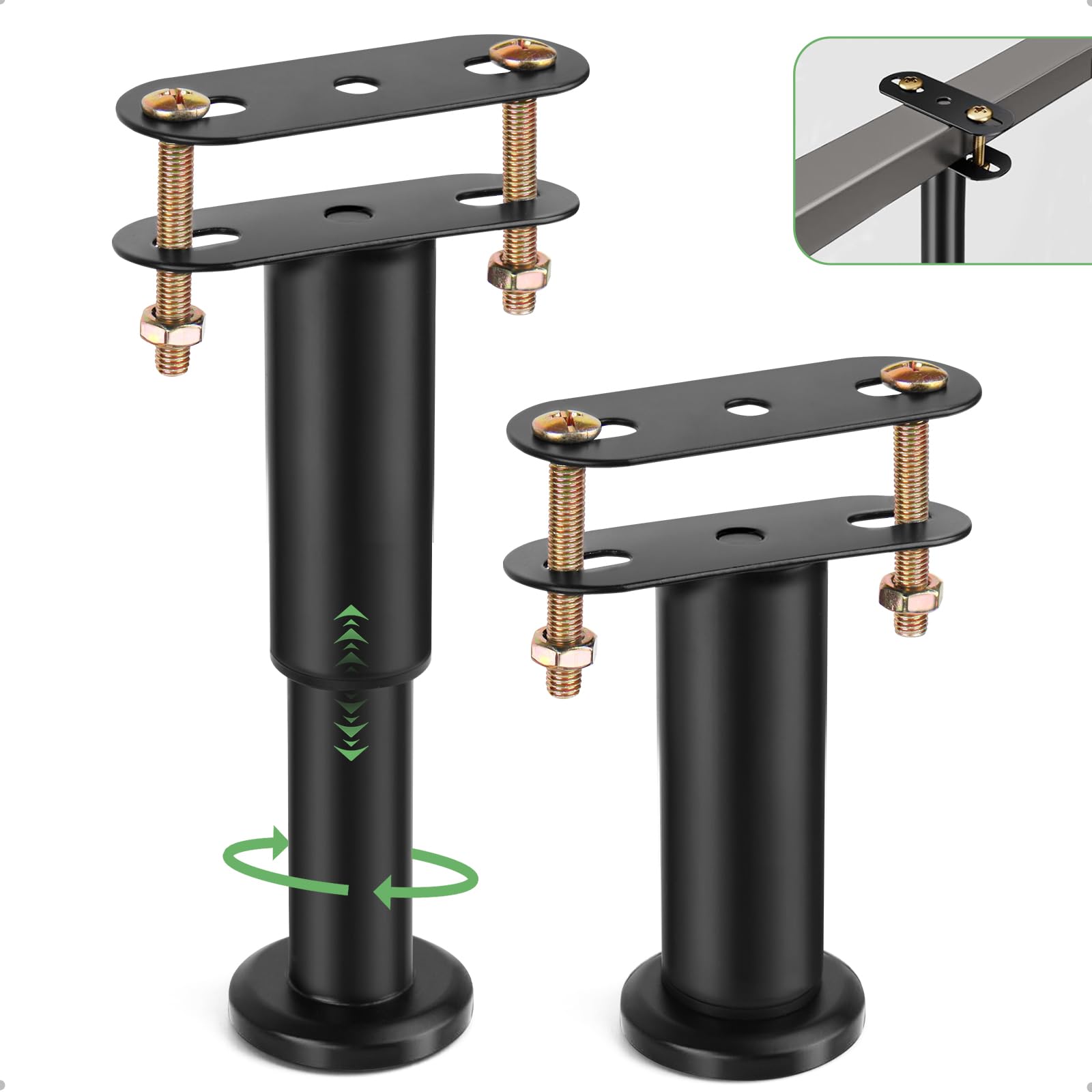 HUALIANG Bed Support Legs, 2 Pcs Adjustable Bed Legs, Retractable Furniture Support Feet