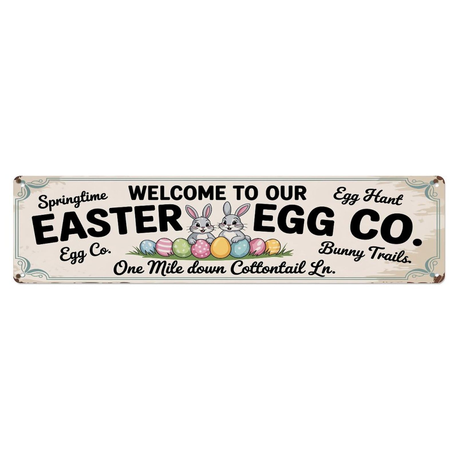 Easter Egg Hunt Sign Metal Tin Sign Plaque