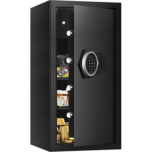 6.1 Cu ft Extra Large Home Safes Fireproof Waterproof, Anti-Theft Money Safes, Fire Safe Box With Digital Keypad & Lock Box and Led Light, Fireproof Box for Home Money Documents Valuables