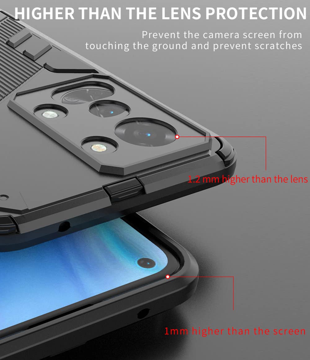 SEAHAI Cover per OnePlus Nord 3 5G, [Militare Anti-Caduta] Cornice Paraurti in Silicone Morbido Ultra Sottile Custodia, con Supporto Pieghevole Nascosto Kickstand - Verde