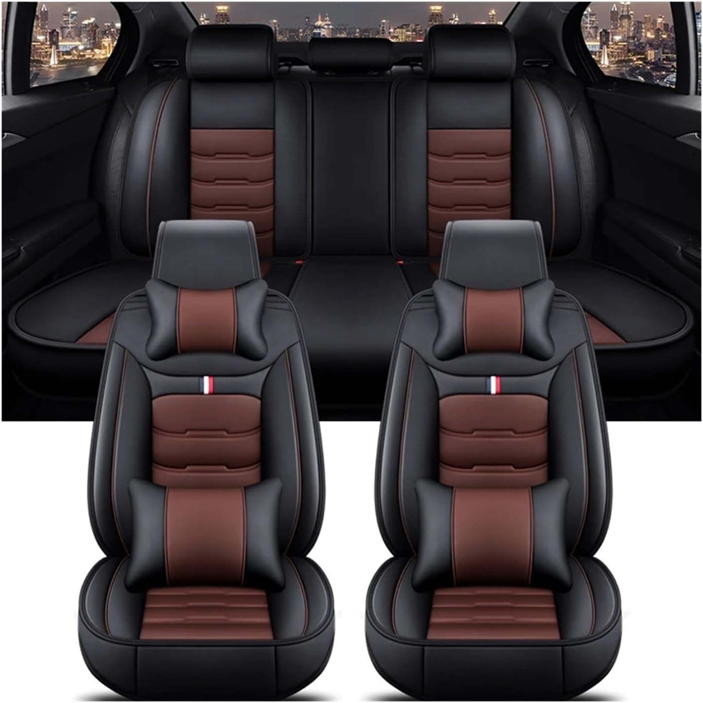 Universal Car Seat Cover Compatible For TOYOTA All Models Auris Avensis Crown 4Runner Harrier FJ Cruiser Mark X Premio Accessories Interior(Front row 2 seats)