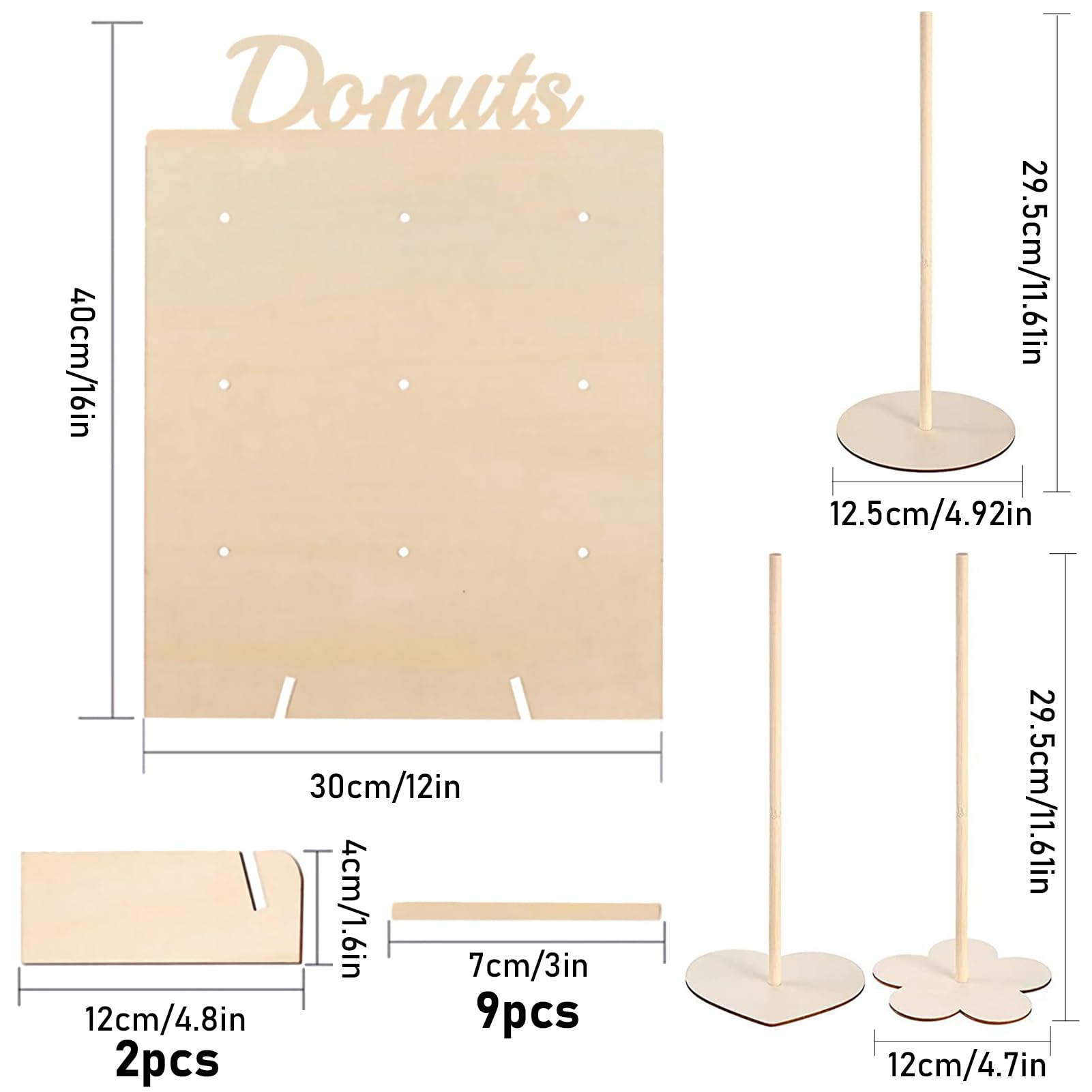 Donut en bois support mural support de beignet décoration de fête de