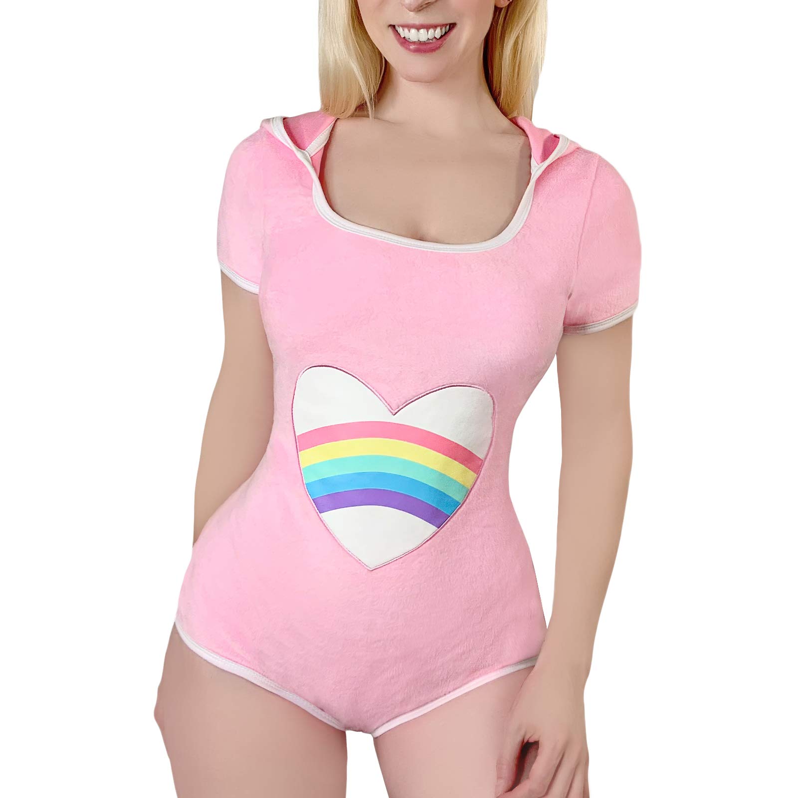 Littleforbig Cotton Onesie Pajamas Bodysuit - Teddy Bear Onesie Pink