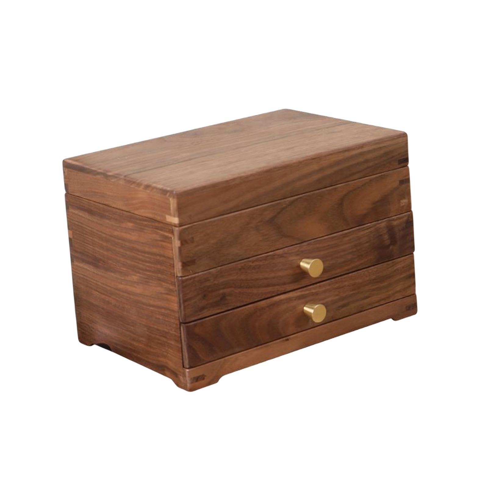 Generic Portagioie in legno di noce nero, multistrato, porta anelli, per collane, borchie, bigiotteria, (grigio chiaro)