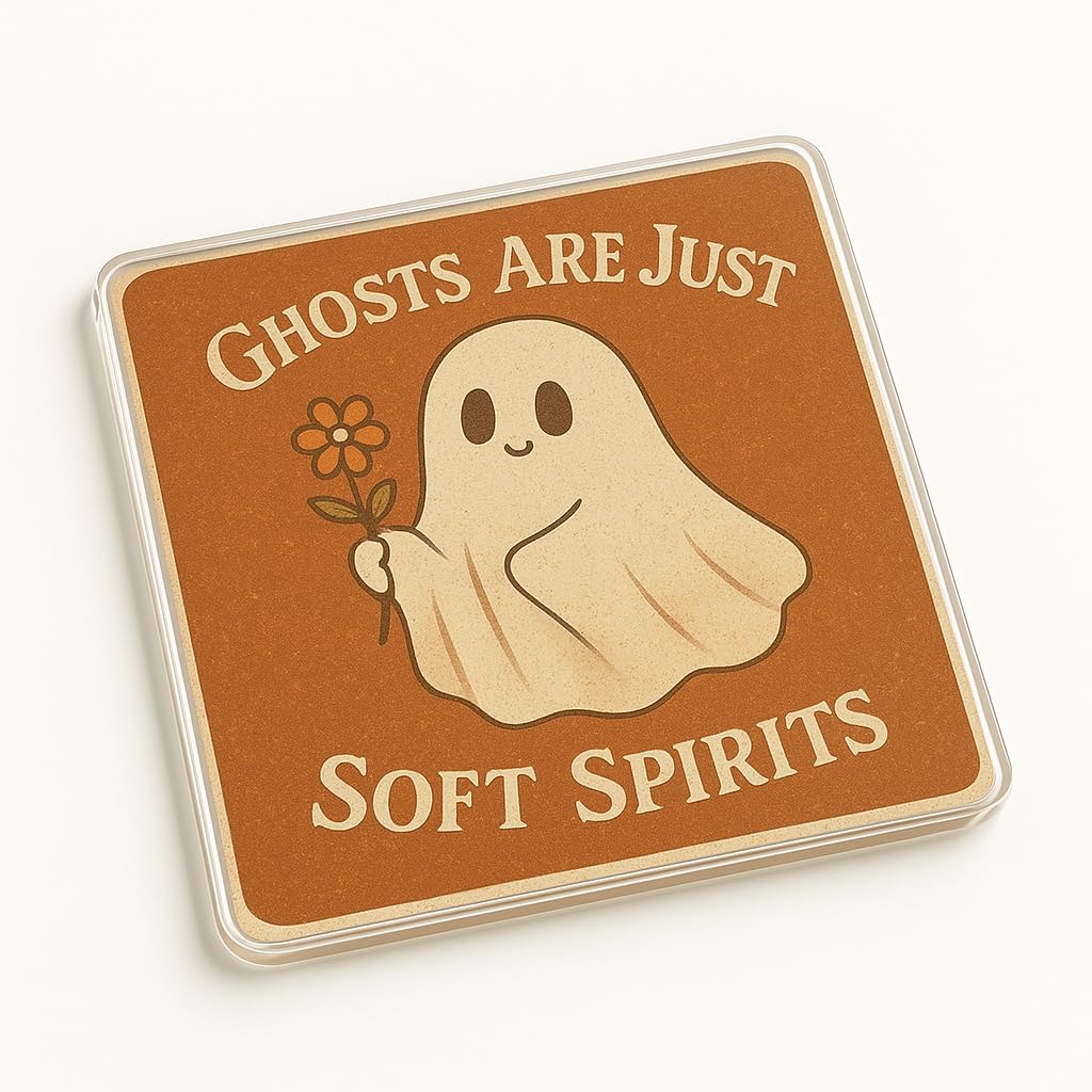 The Plum Penguin Whimsical Spirits Acrylic Coaster Gift - Enchanting Autumn Folklore Design With Cottagecore Charm For Home Decor