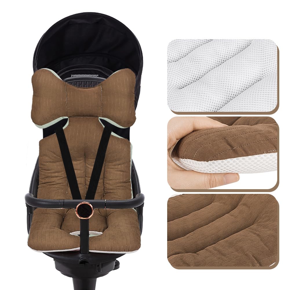 Coussin de Siège Réversible pour Poussette Rembourrage Universel en Coton pour Bébés Coussin Réducteur Chaise Haute Coussin Réducteur Poussette Respirant