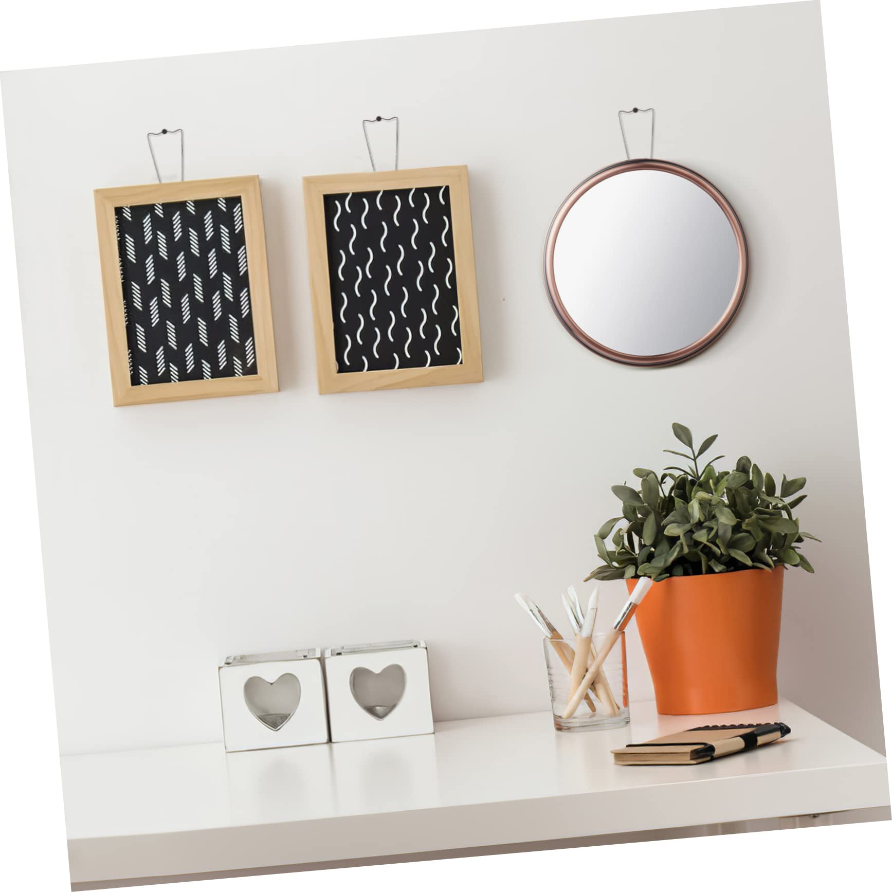 5 Supporti Autoadesivi Per Cornici In Metallo Argentato – Altezza 18 Cm, Larghezza Interna 5,8 Cm, Per Cornici Da 22 A 36 Cm, Per Quadri E Foto
