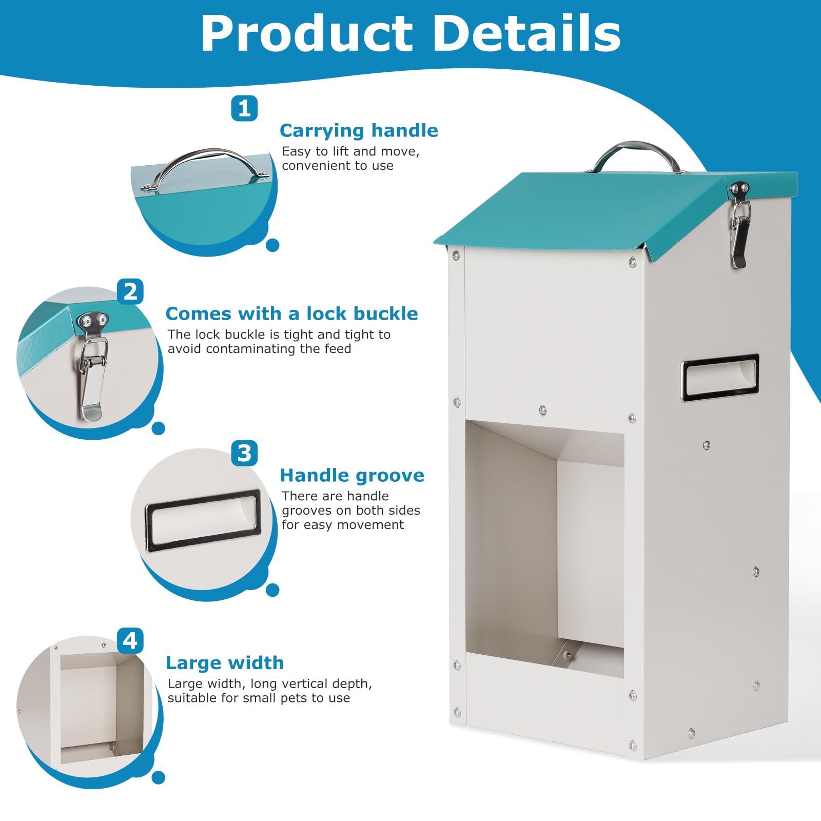 Alimentatore automatico per cani da esterno 6 kg Alimentatore automatico per animali domestici Dispenser di cibo per gatti con stoccaggio Gravità Alimentatore per gatti Stazione di alimentazione per