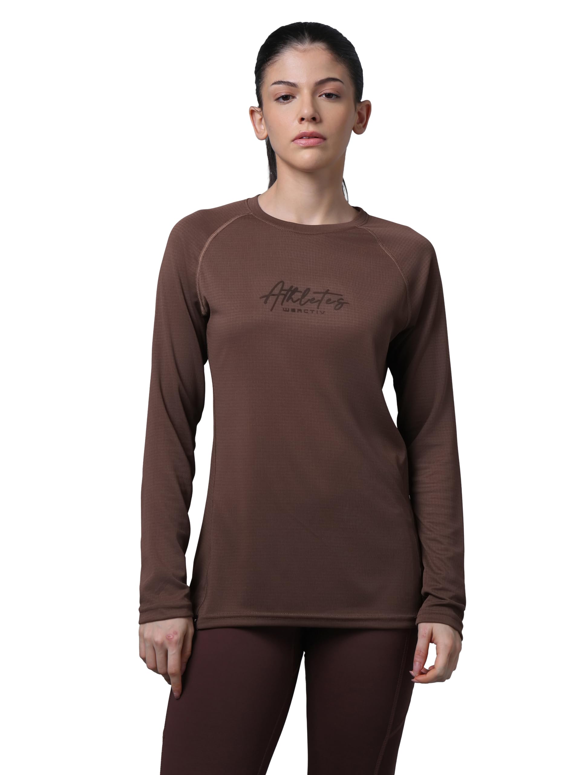 TECHNOSPORT Women Printed Slim Fit Full Sleeve Sports Tee for Yoga & Fitness | Quick Dry Polyester T-Shirt with UPF 50+, Odour-Free, Anti-Microbial, 2-Way Stretch & Anti-Static Technology-image-11