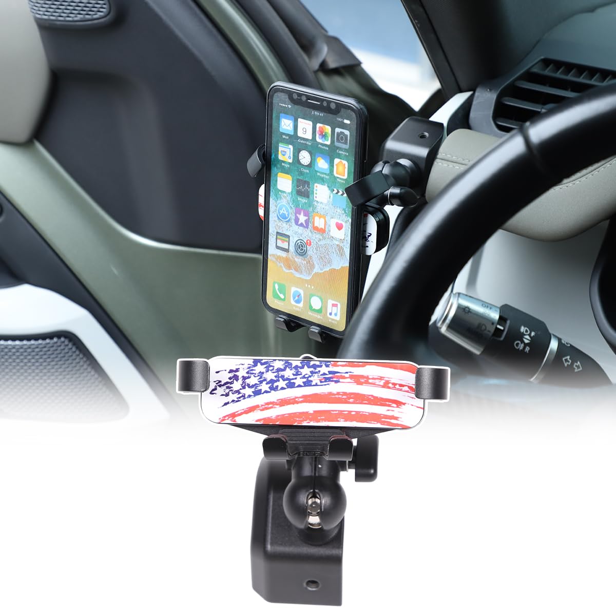 JONKOKO Alumium Alloy Dashboard Side Mobile Phone Holder Trim Compatible with Land Rover Defender 90 110 130 2020-2024 Car Central Control Car Phone Mount (Style C, Left)