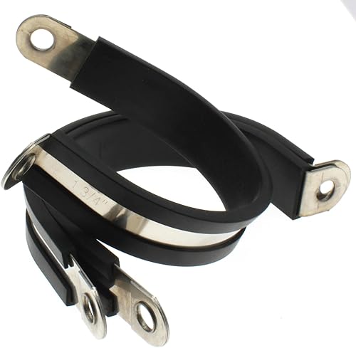 OZXNO 5 abrazaderas de cable de 1-34 pulgadas 304 de acero inoxidable cojín de goma abrazaderas de manguera abrazadera de metal de goma amortiguadas