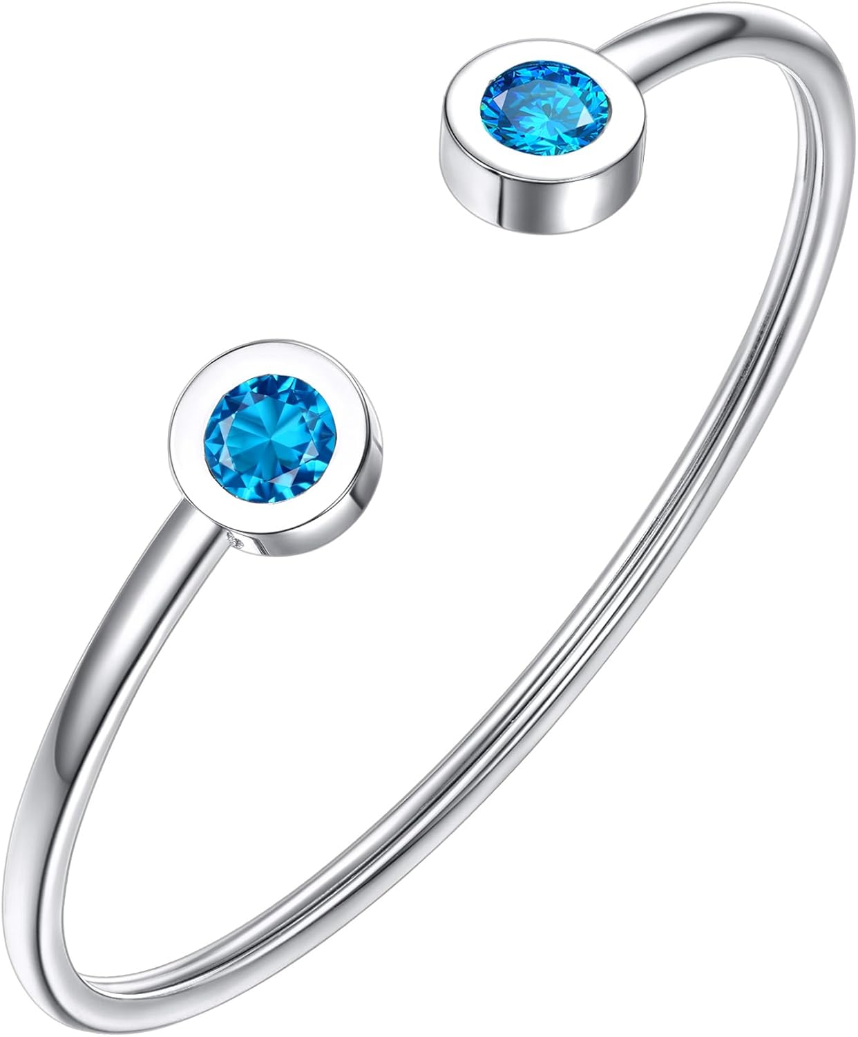 Trendy Stainless Steel/Gold Plated Birthstone Bangle Bracelet for Women Cuff Bracelets Birthday/Valentine's Day Jewelry(with Box)