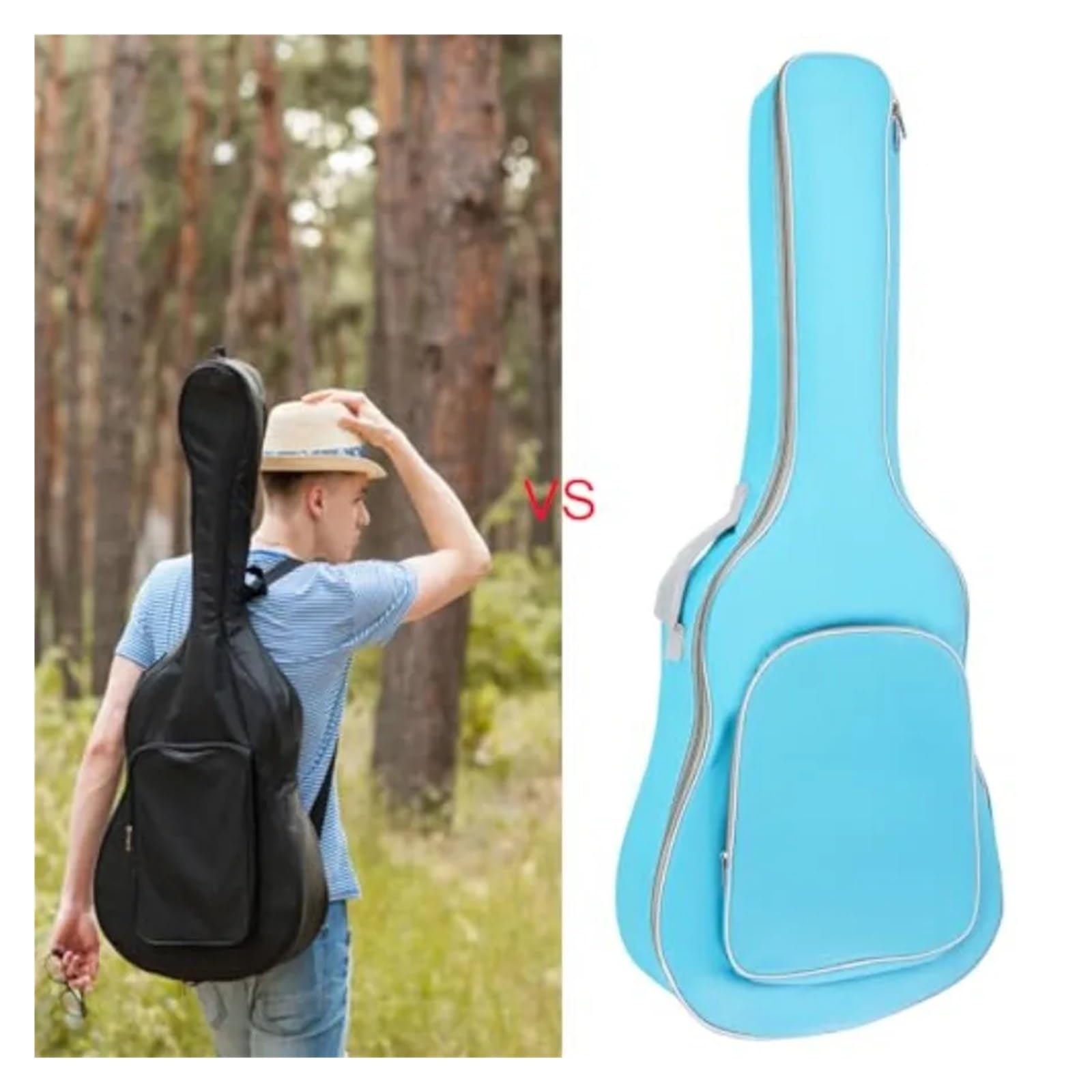 Funda para Guitarra Bolsa for Guitarra acústica de 40 y 41 Pulgadas, con Correas Ajustables for los Hombros, Impermeable, y Acolchada, de Gran Capacidad