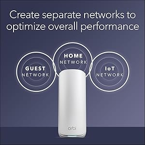 NETGEAR Orbi 870 Series Tri-Band WiFi 7 Mesh System (RBE872) - Router + 1 Satellite Extender, Security Features, Up to 21 Gbps, Covers Up to 6,000 Sq. Ft., 150 Devices, 10 Gig Internet Port, BE21000