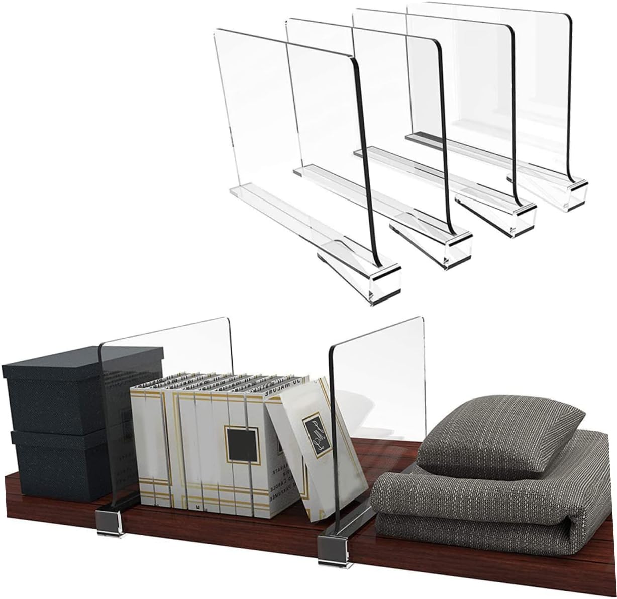 4pcs Wardrobe Dividers Shelf Divider Cabinet Closet Shelf Separators for Storage Organization