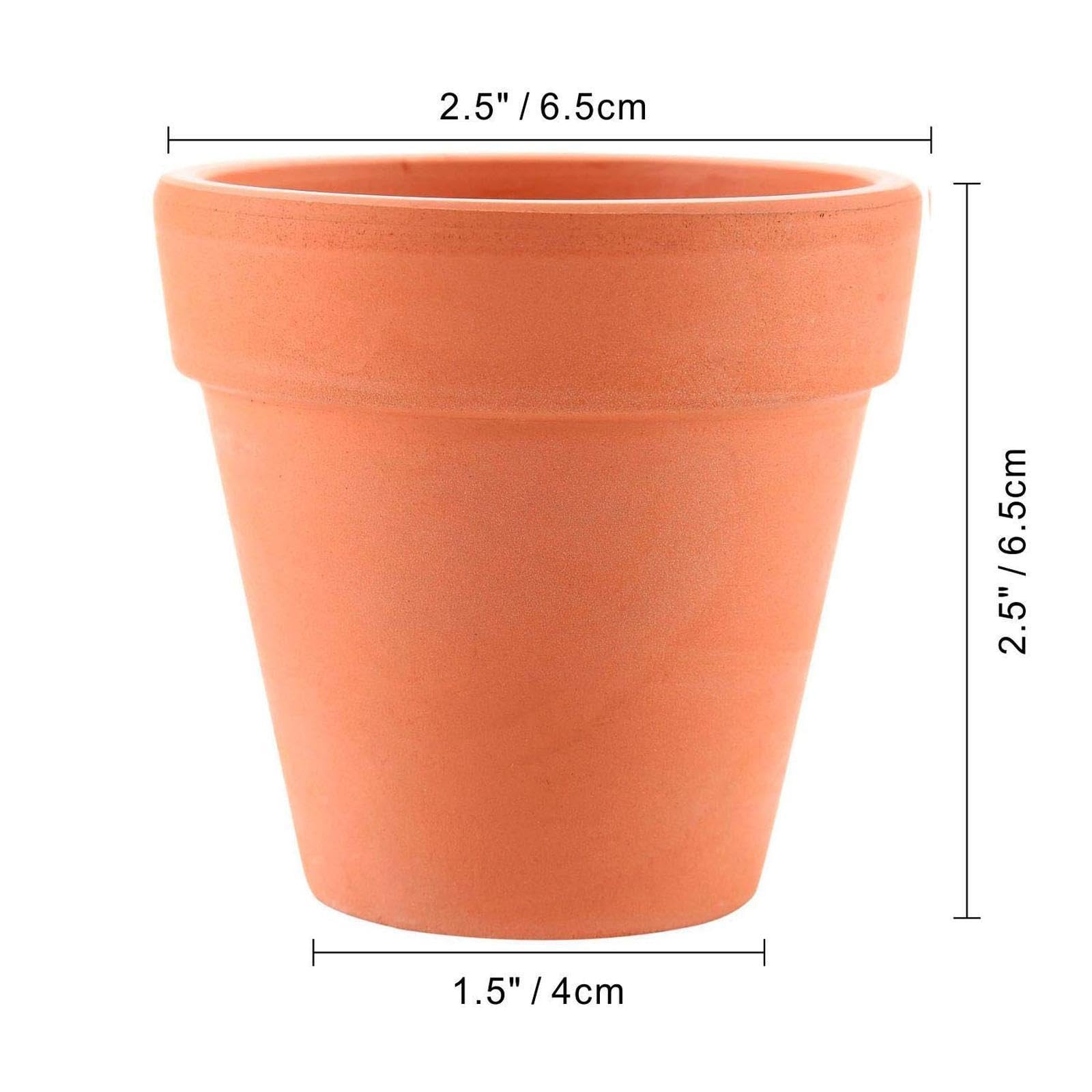 Set di 12 vasi in terracotta da 6,5 cm, permeabili all'acqua, ideali per casa, ufficio, giardinaggio, davanzale, progetti fai da te, decorazioni e artigianato