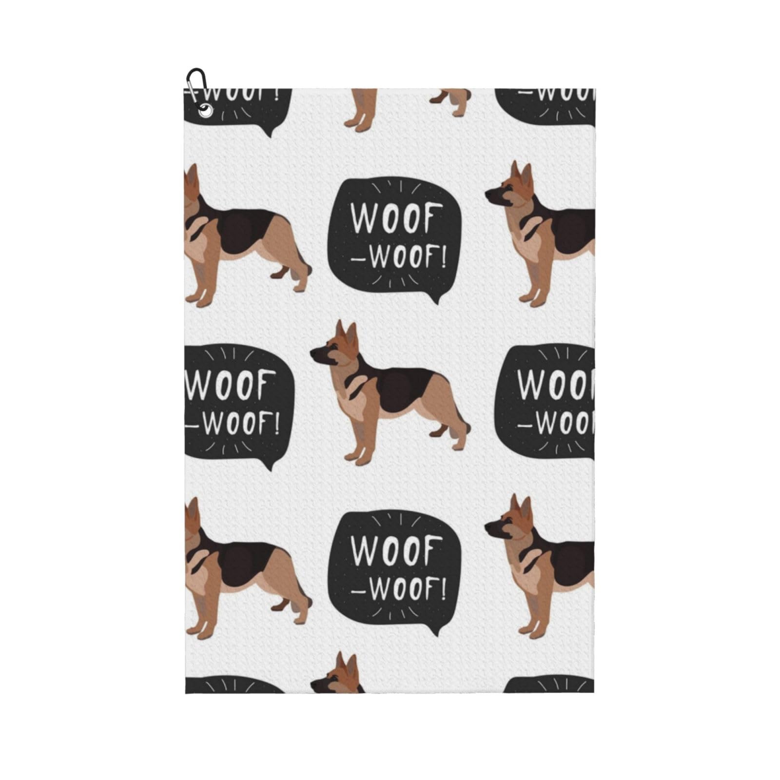 Hnnkloy Dog German Shepherd, 16x24 in Portable Waffle Golf Towels with Carabiner Clip for Golf Bag