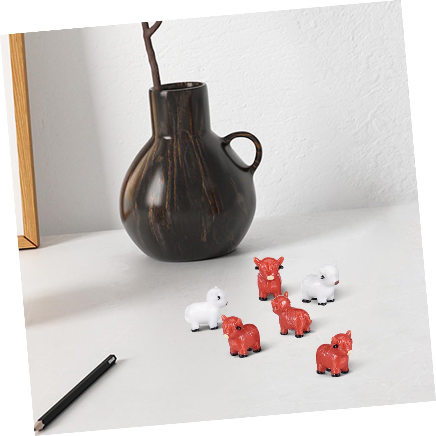 Lot De 60 Mini Vaches En Résine - Figurines Décoratives - 1,6cm - Pour Maison De Poupée, Jardin Miniature - 11