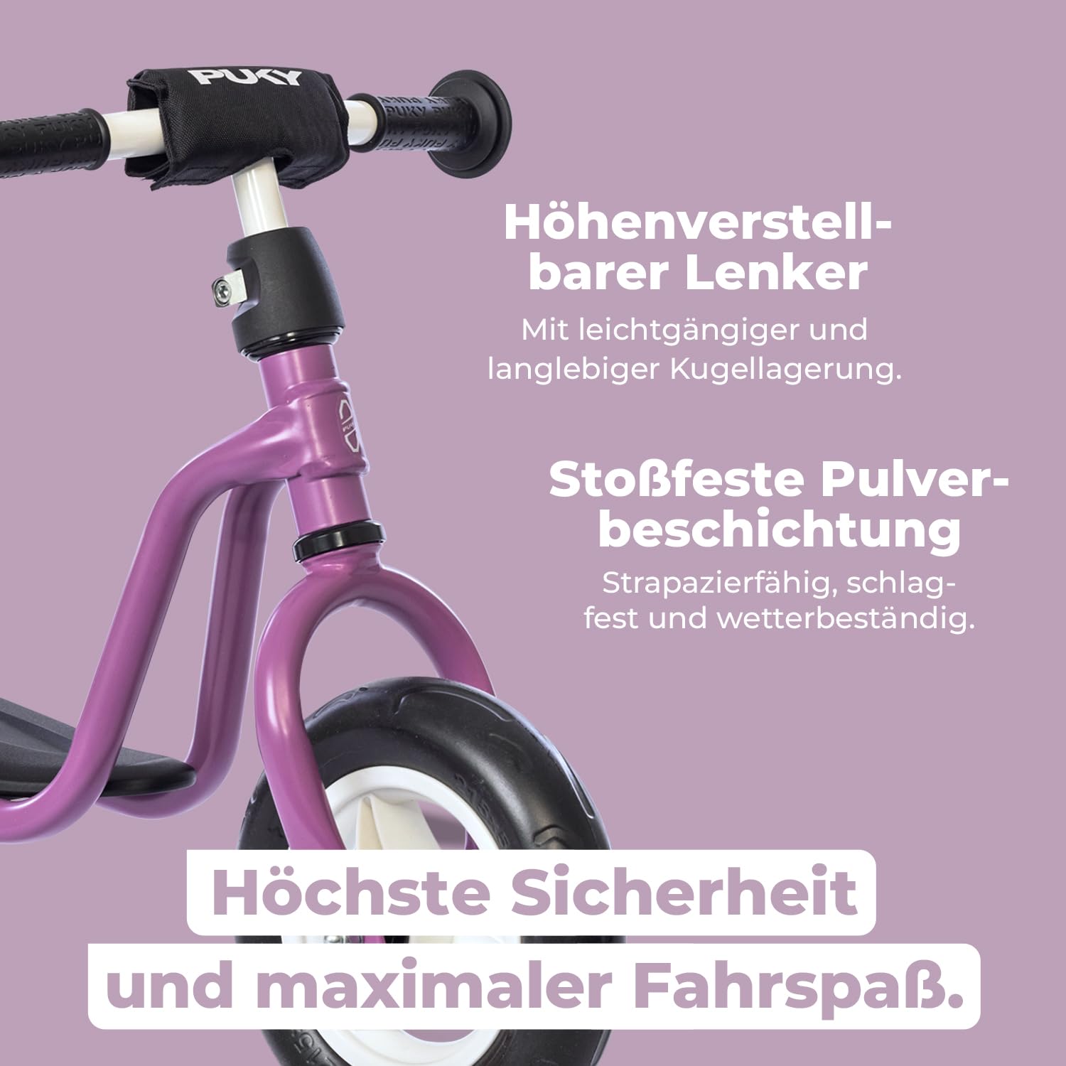 PUKY LR M | Laufrad ab 2 Jahre | sicheres, stylisches Laufrad | Lenker & Sattel höhenverstellbar | mit Trittbrett | für Kinder ab 2 Jahren | mit Lenkerpolster C