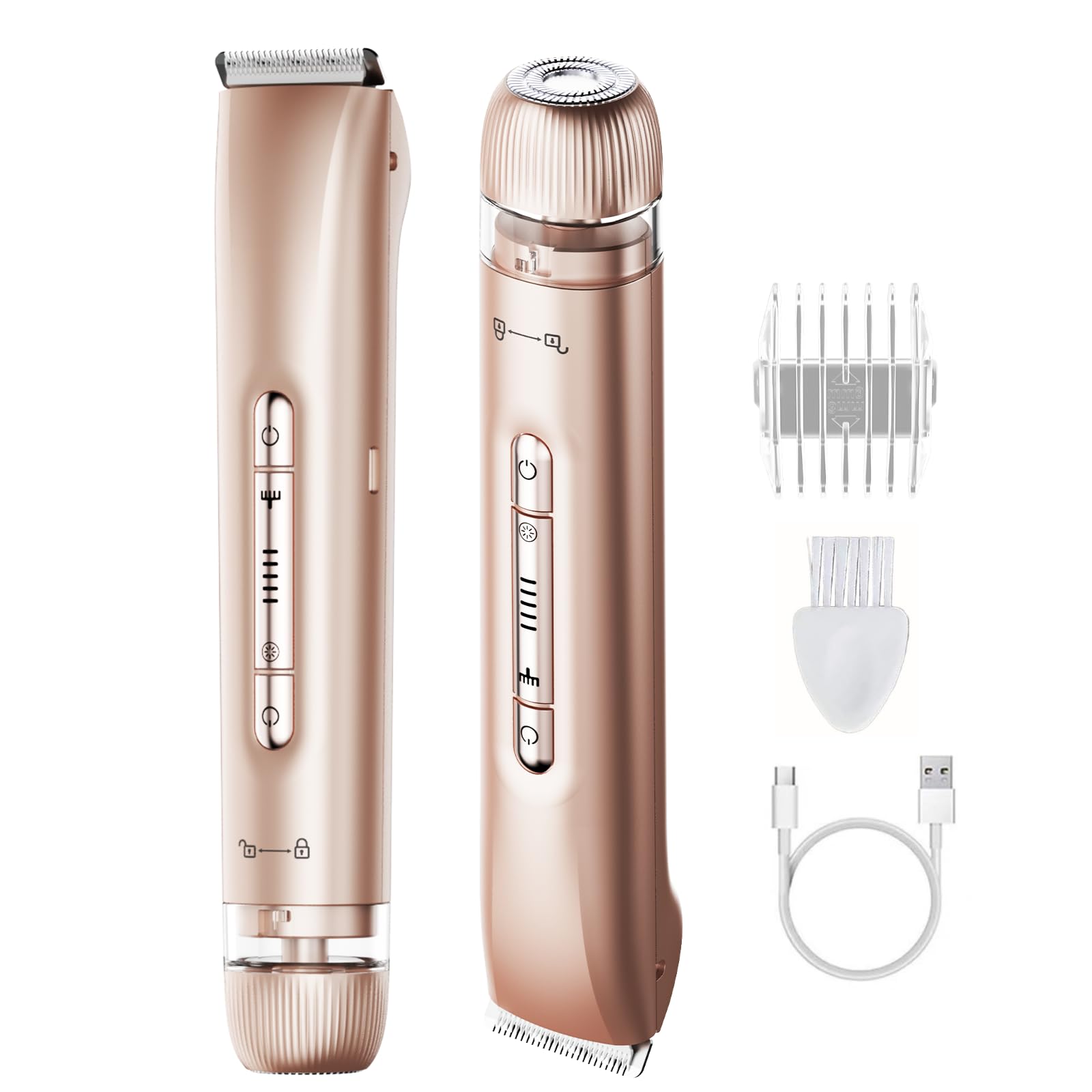 【45%OFF】【1,264円】 Yineel 1台多役 Type-C充電式 ダブルヘッド設計 全身使用可能 IPX7防水 レディースシェーバー