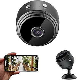 Mini Câmera Espiã WiFi A9 - Câmera de Segurança Magnética Sem Fio Casa Inteligente Bateria 150mAh De emergencia Suporta Cartão 128GB Base 360° Acessórios e Carregador USB REAL UTILIDADES