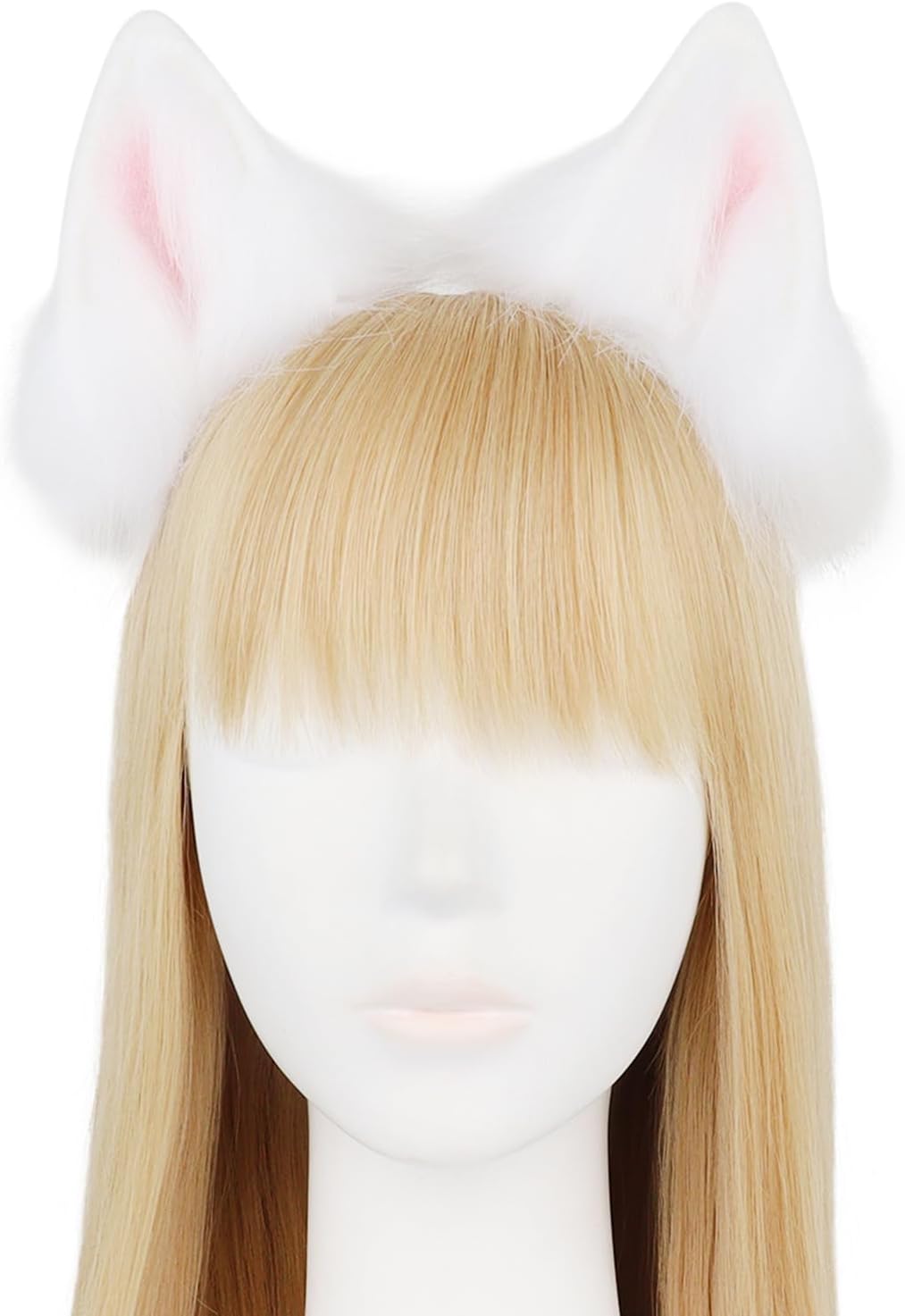 Furry Animal Cat Fox Tail Faux Fur Wolf Ear Headband Leather Neck Chocker Costume Set for Party Halloween Cosplay - Image 3