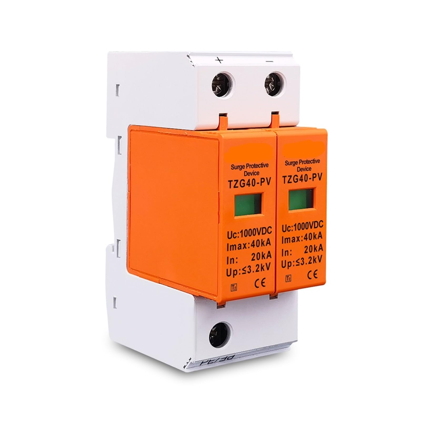 DC SPD 1000V 20KA~40KA House Surge Protector Protective Low-Voltage Arrester Device 1Pcs(600V)