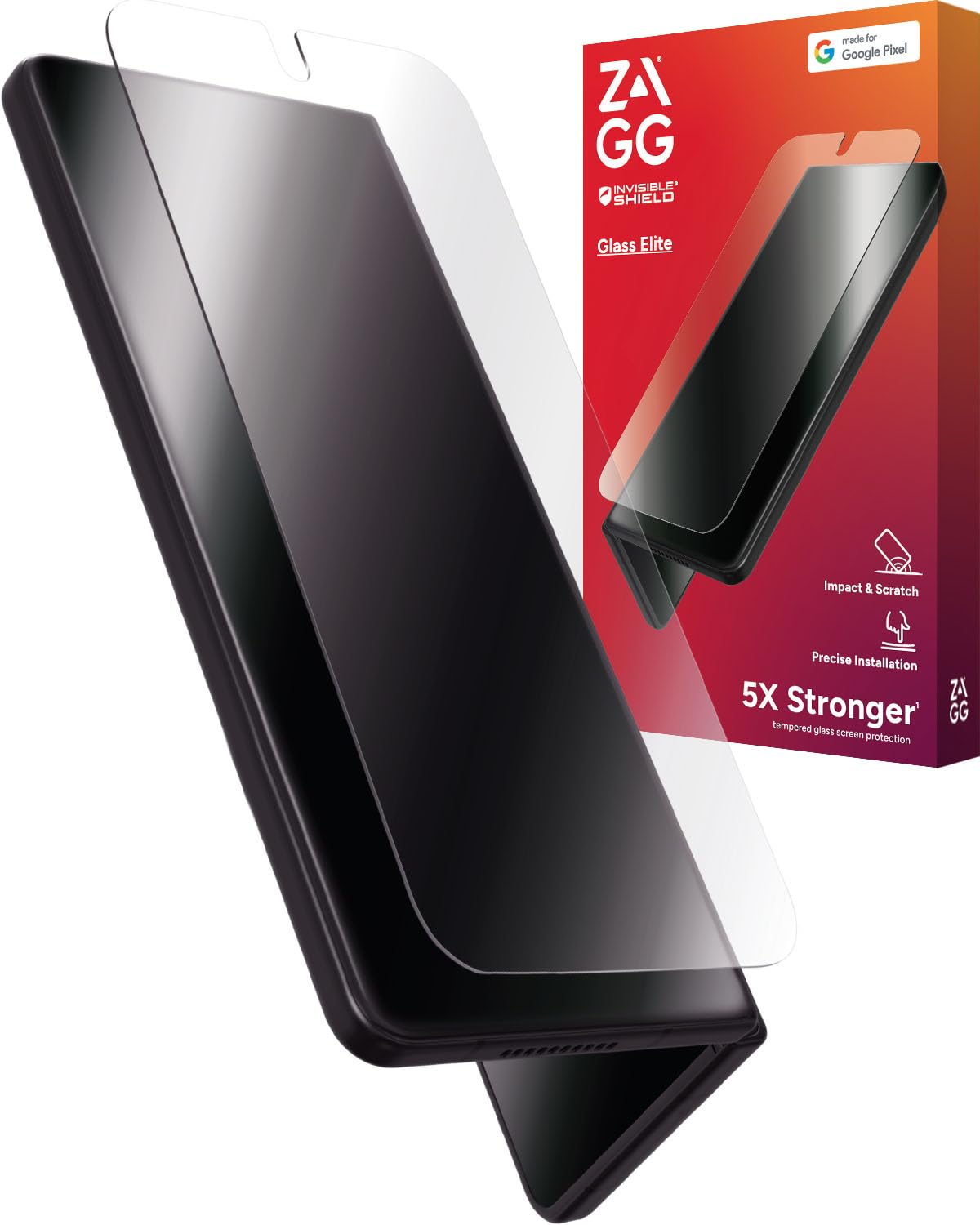 Photo 1 of ZAGG Glass Elite Google Pixel 9 Pro Fold Screen Protector (Front Screen Only) – Ultra-Strong Tempered Glass with Recycled Content, Fingerprint Resistant, Easy Installation
