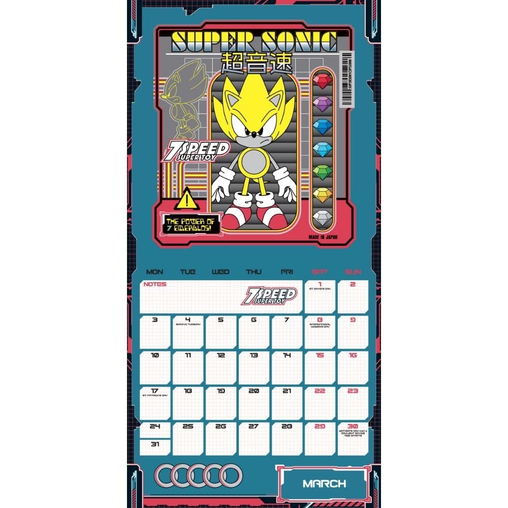 2025 Calendar Sonic The Hedgehog Month to View Sega Square Calendar Official Product - Image 2