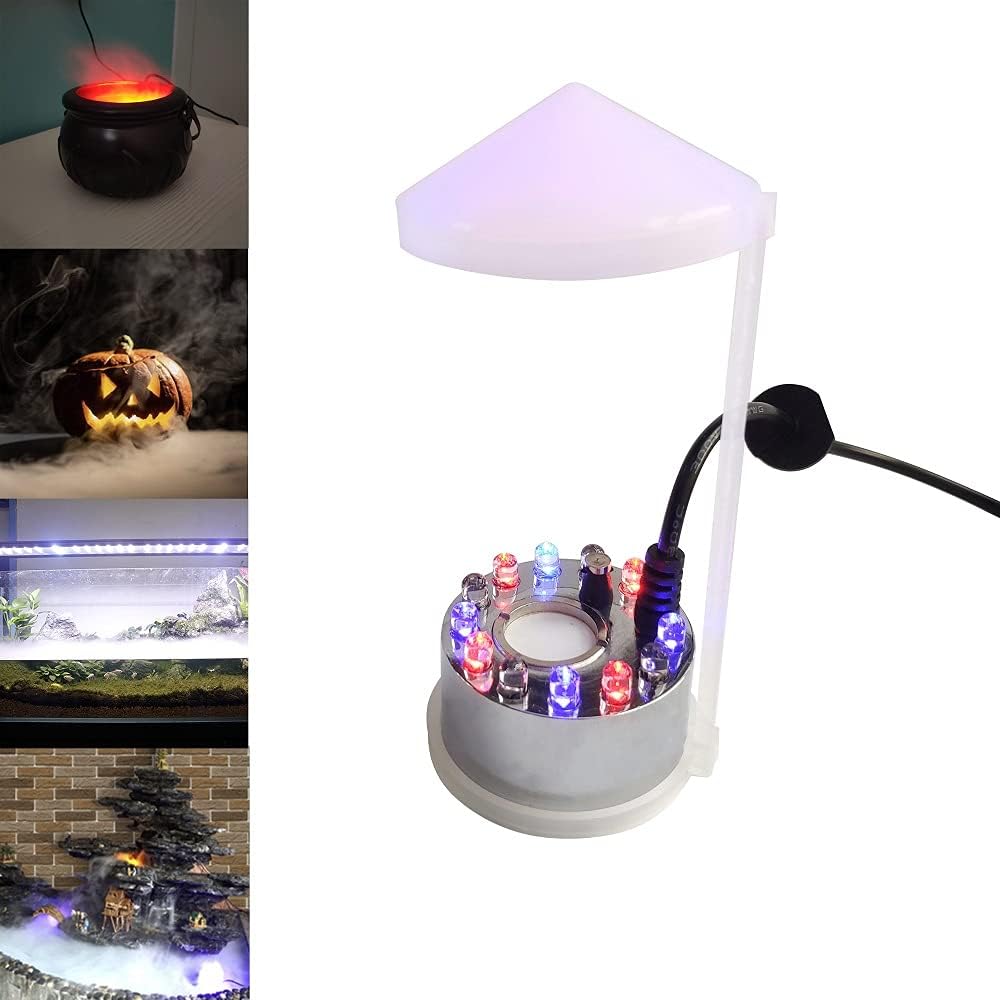 Ultrasonic Mist Maker, Halloween Witch Light,Indoor Decoration Mini Ultrasonic Fogger,Mist Fountain for Pond