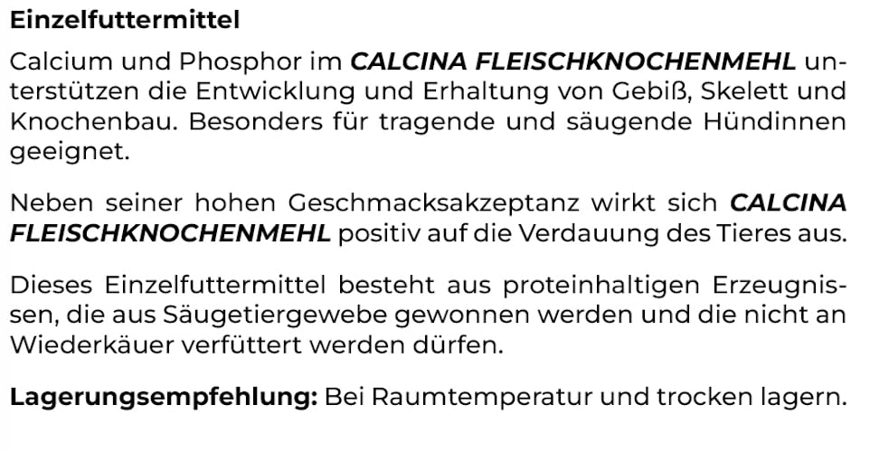 Canina CALCINA Fleischknochenmehl, 800 g