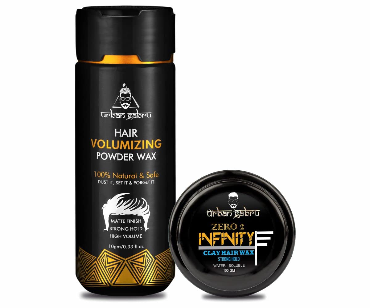 Hair Volumizing Powder Wax (10 GM) & Infinity Hair Wax (100 GM) - Hair Styling Combo Kit